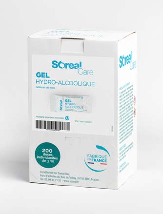 Boite distributrice 3 ml Gel Hydroalcoolique